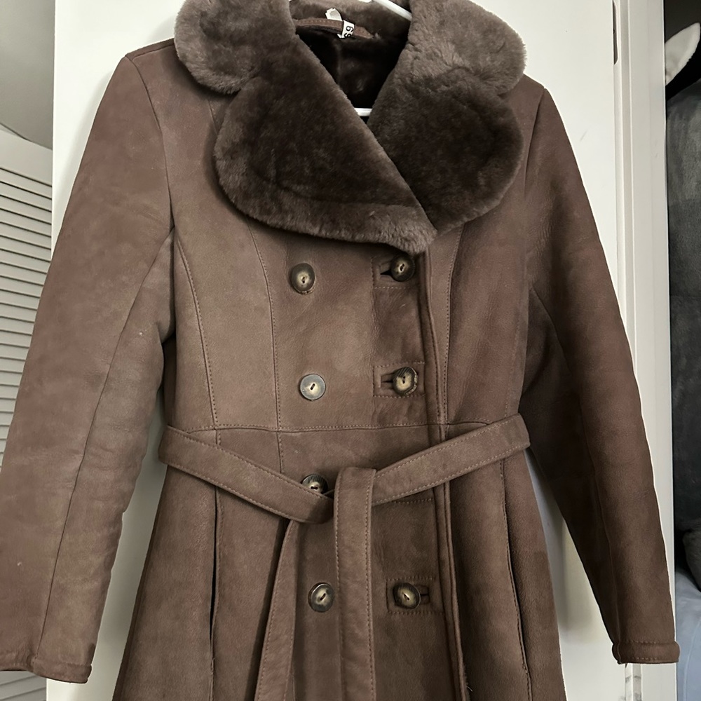 Brown long coat small - Picture 1 of 9